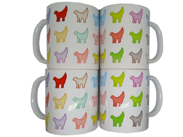 Set of 4 Multi Coloured Superlambanana - Mugs